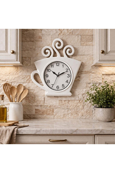 Vivendo Ceas de perete model ceasca cafea 29x27 cm – design decorativ pentru ...