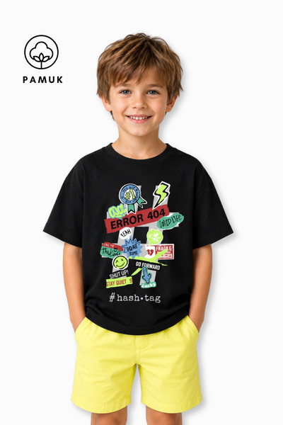 difa kids Tricou de vară pentru băieți, cu mânecă scurtă, cu imprimeu cu text...