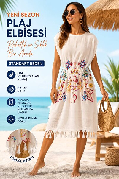 Northern Star YENİ SEZON PLAJ ELBİSESİ ŞIK PAREO TERLETMEZ KUMAŞ