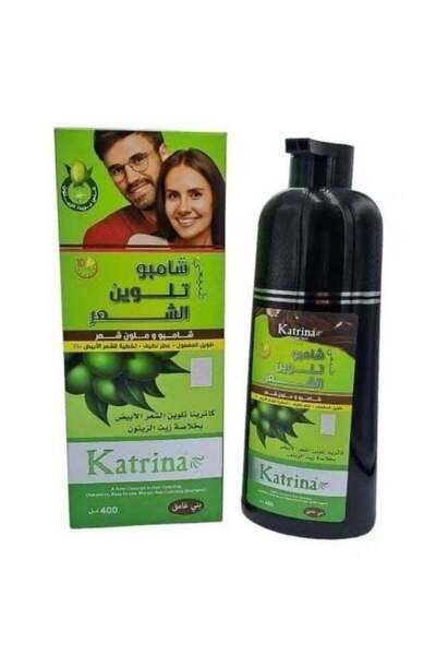Katrina Olive Oil Extract Hair Dye Shampoo Deep Brown 400ml