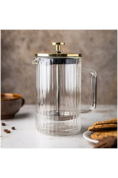 Klausberg Cafetieră French Press din sticlă pentru cafea și ceai, 1 litru, au...