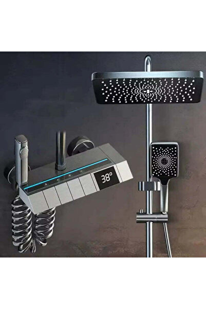 Vivendo Set coloana de Dus cu para dreptunghiulara, Display LED, comenzi pian...