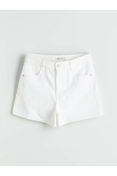 LC Waikiki White Standard Fit Women's Jean Shorts