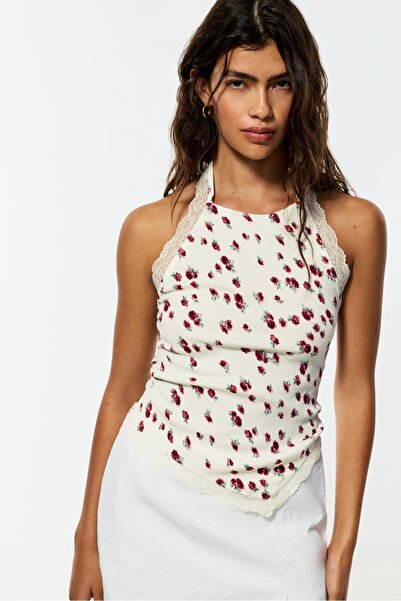 LEFTIES Dantel halter top