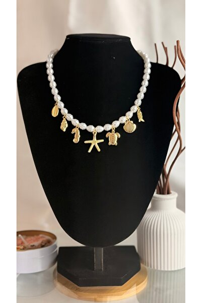ANKA JEWELLRY Sea Theme Pearl-Detail Charmed Women's Necklace