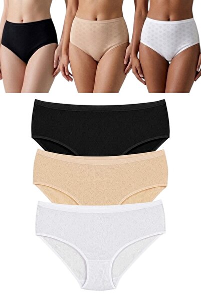 Yıldız Çamaşır Yildiz 100% Cotton Hearted Bato Panties Set of 6 - High Waist ...