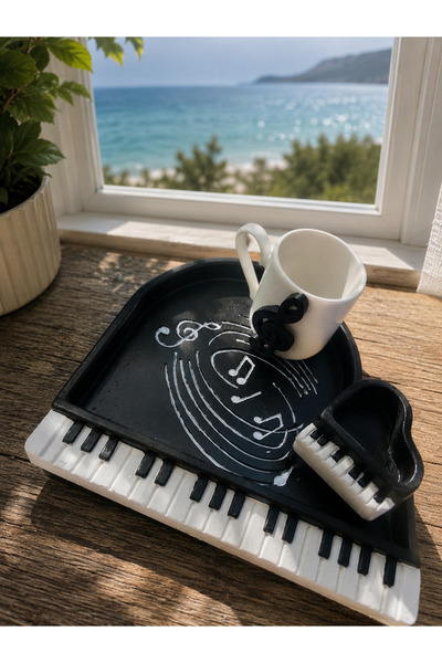 Yıldız İskandinav 🎹   Piano Presentation Stand and Turkish Delight Holder Se...