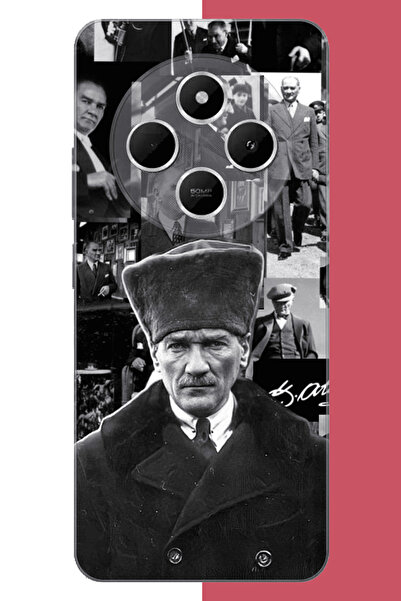 Aksesuarist Redmi 14C Uyumlu atatürk kolaj 2.jpeg UV Baskılı Silikon Kılıf