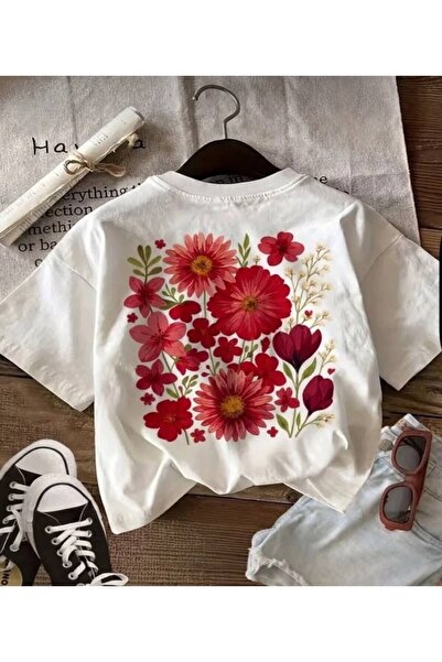 Marco Fresco Women's Colorful Daisy Flower Printed Crewneck T-Shirt