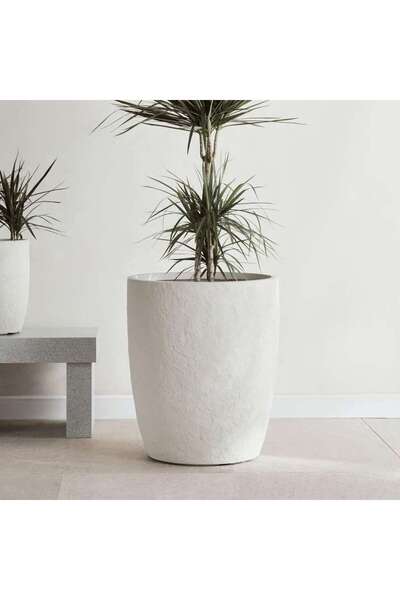 PAN HOME Novato Polyresin Planter57x57x67cm - Cream