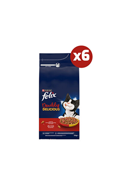 FELIX Sığır Etli Yetişkin Kedi Maması 2 Kg x 6 Paket