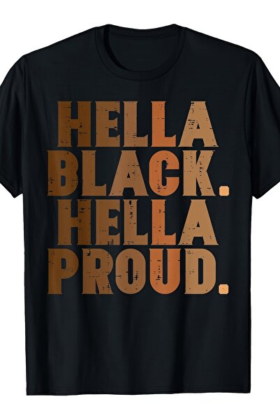NOURAM تي شيرت رجالي من Hella Black Proud History Month African Pride Men