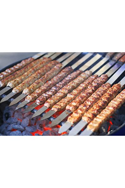 Aka Ekonomi Dünyası 15 Adet 55 Cm Ömürlük Paslanmaz Adana Kebap Şişi Kıyma Ad...