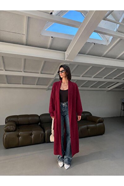 DAĞON'S Beard Fabric Long Knitwear Cardigan