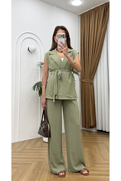 R-Style Double Breasted Linen Set
