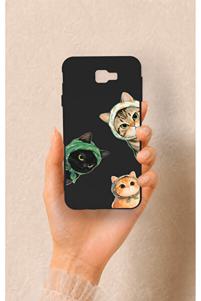 Vip Case Samsung J7 Prime Uyumlu Kedi Ekibi Desenli Silikon Kılıf