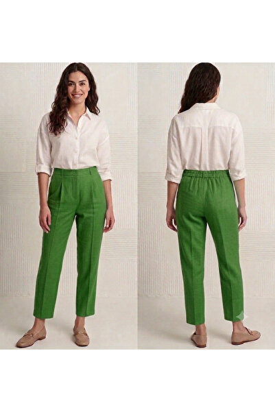 sarıdağ Linen-Blend Carrot-Leg Pants Ankle-Length Office-Length Pants