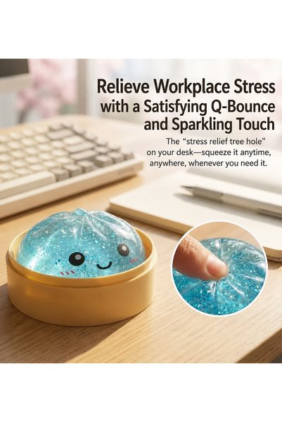 Generic 2 PCS Dumpling Squishy Dumpling Stress Ball Steamed Stuffed Bun Stress Relief Squeezing Bun Toys For Halloween Project Tricking People Kid Playing( Random colors)