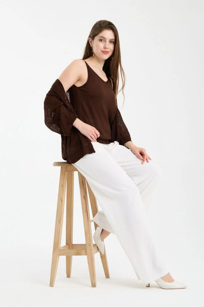 Clothes Fast Women's V-Neck Sleeveless Knitwear Blouse Soft Textured Casual S...