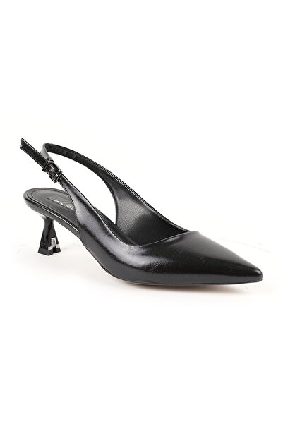 Libero Women's Patent Leather Heeled Shoes Pointed Toe Special Design Short H...