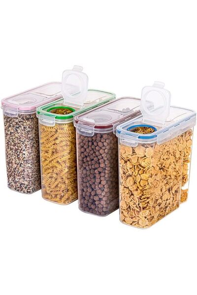 Arabest 4 Pack Airtight Food Storage Containers 4L BPA Free Plastic