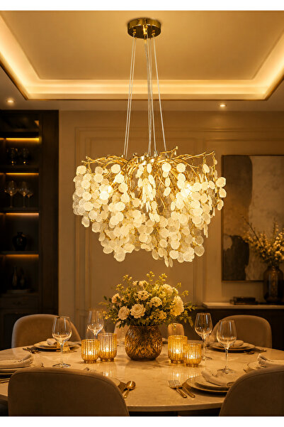 Grecia Modern Crystal Chandelier Gold + Transparent 45cm |   Make Your Home L...