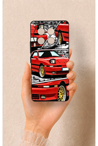 Vip Case Tecno Camon 30 Uyumlu Kırmızı Supra Desenli Silikon Kılıf