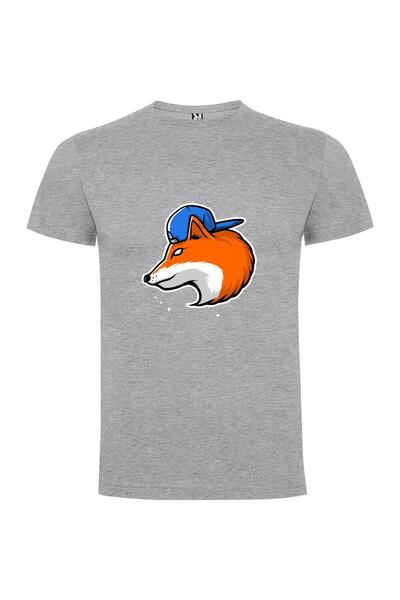 iLovePrints Cap-Wearing Digital Fox Tshirt