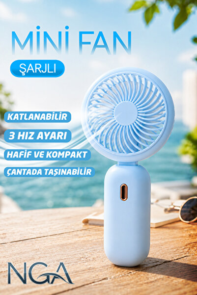 NGA Şarjlı El ve Masa Fanı Taşınılabilir - Mini Vantilatör Soğutucu