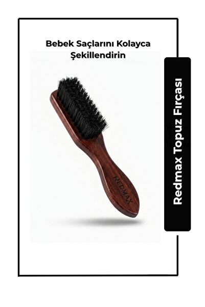 Redmax Professional Redmax Hairdresser Type Bun Brush Natural Bristle Wooden ...