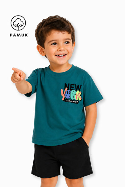 difa kids Tricou de vară pentru băieți, cu mânecă scurtă, cu imprimeu New York