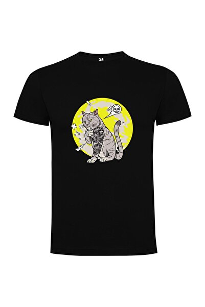 iLovePrints Toxic Cat Tattoo Design Tshirt