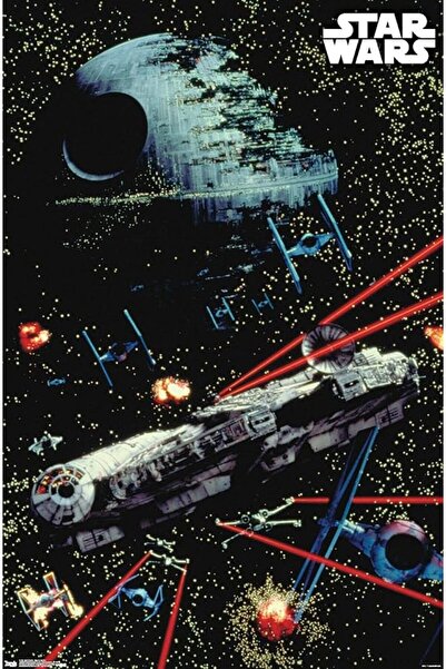 ESSESORIES Star Wars: Saga Space Battle Poster Wall Art Room Decor Self Adhesive
