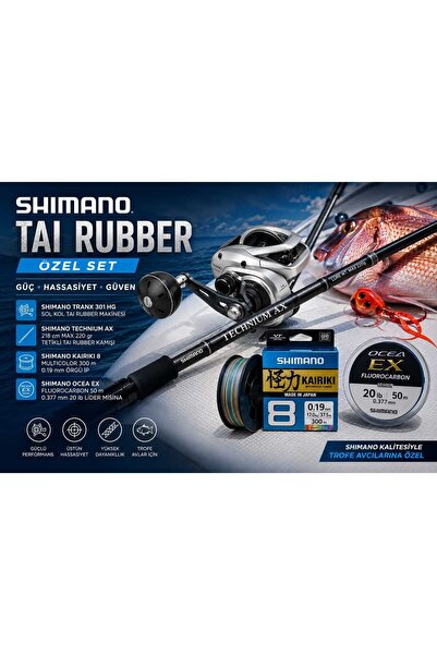 Shimano Tai Rubber Hazır Set | Kamış + Makine Tam Takım