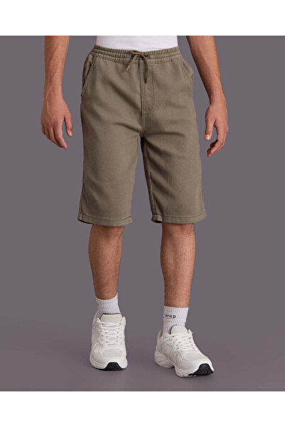 REDTAG Senior Boys Olive Denim Shorts