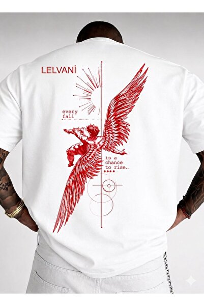 LELVANİ Men's Back Printed Tshirt