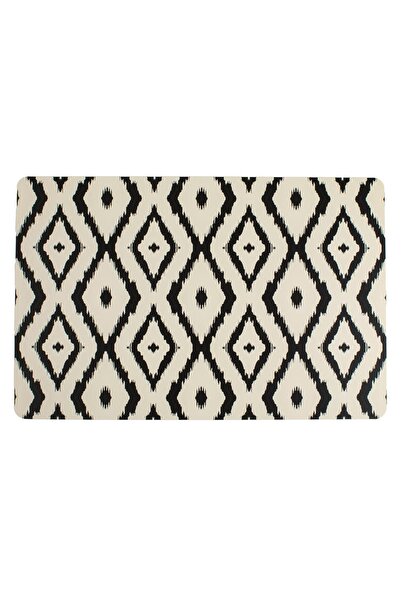 Z Store Suport de masă cu model geometric, Ecru, Diamante Negre, 43.5x28.5cm