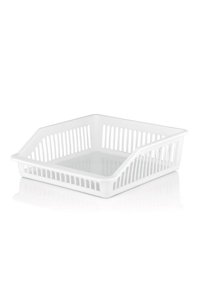 Z Store Organizator de frigider din plastic alb, 29x26x8.5 cm