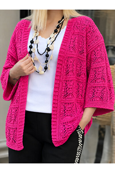 MADAM LİONESS Women's Openwork Knitwear Cardigan Seasonal Comfortable Fit Sty...