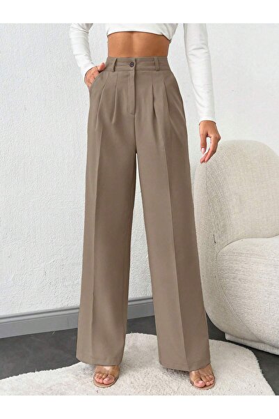 tuzu moda KADIN PANTOLON PALAZZO PANTOLON ÇİFT PİLE PANTOLON