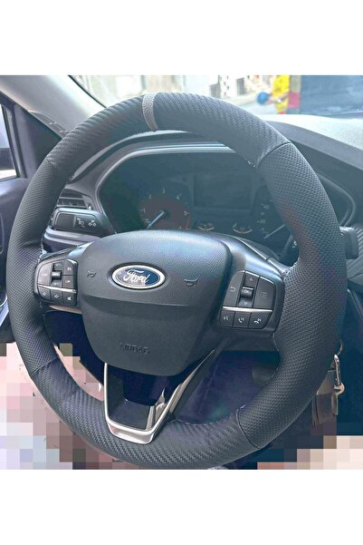 HASBAY DİKİŞLİ DİREKSİYON KILIFI KARBON / NOKTA DERİ / GRİ YÜZÜK GRİ DİKİŞLİ ...