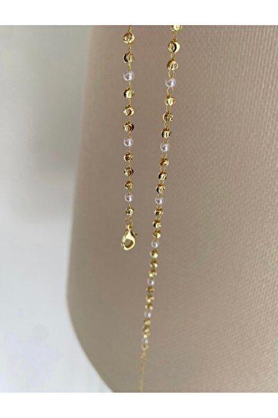 Bade Jewelry Fd Gold Pearl & Dorica Model Anti-Tarnish Steel Stylish Anklet