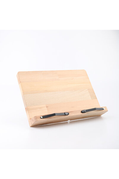 Gülse Ahşap Doğal Kayın Ağacı Kitap&Tablet Standı