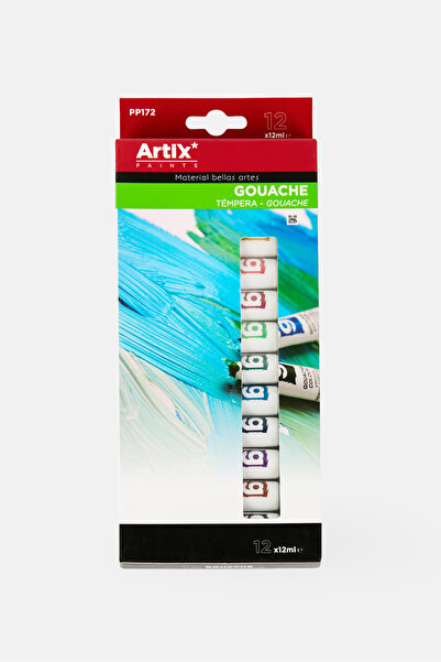 Main Paper 12 Pcs Artix Tempera Paints Set 12ml, Multicolor