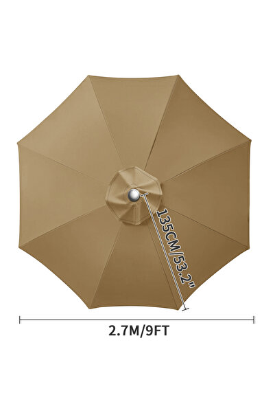 Choice1 Sand 8Ribs 2.7M Waterproof Replacement Umbrella Cloth 2/3M Patio Para...