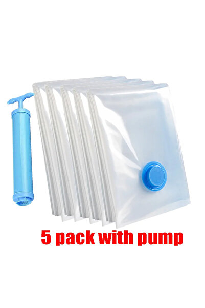 Choice18 L 60x80cm 24x32in 5Pack with Pump Vacuum Storage Bags 8-18Pc Space S...