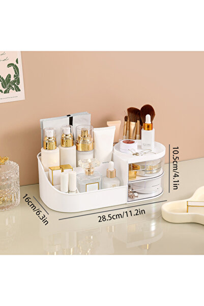 Choice8 White-M Cosmetic Storage Box With Drawer, Skin Care Product Counterto...