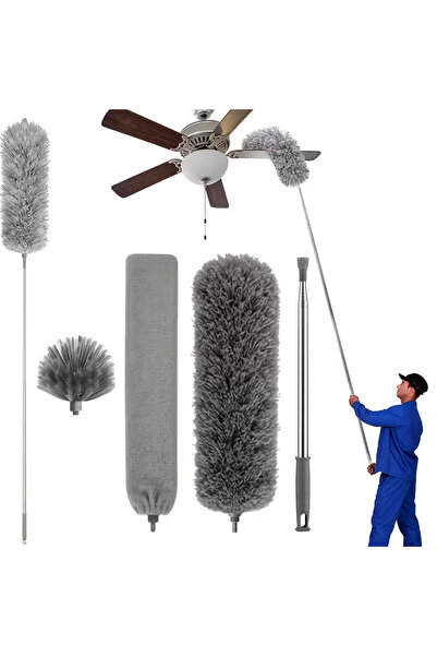 Choice 4pcs Microfiber Duster with 113.39inch Telescopic Extension Pole Kit f...