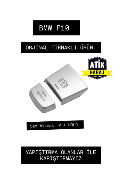 ATİK GARAJ BMW F10 F25 F26 Krom Elfren Park Düğmesi - Auto Hold - Set ( 2011-...