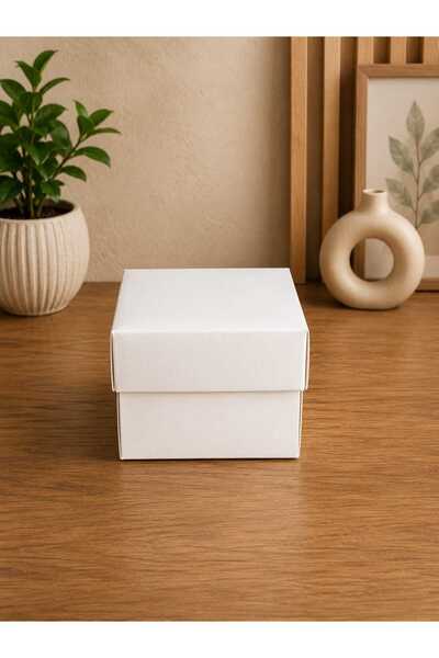 Skybox 8x8x6.5 Cm Karton Kapaklı Beyaz Kutu 50 Adet
